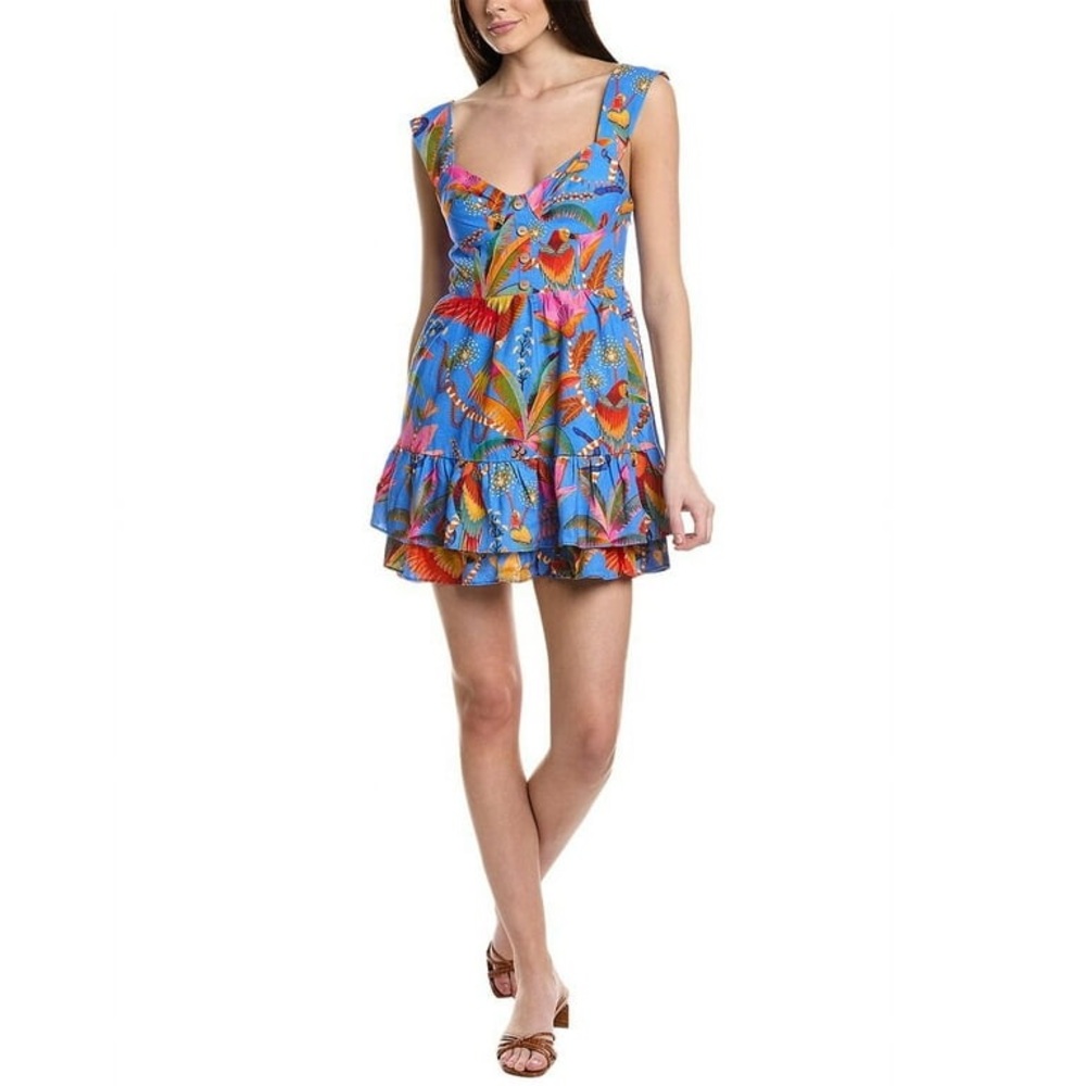 FARM Rio Blue Floral Mini Dress - Picture 4 of 10